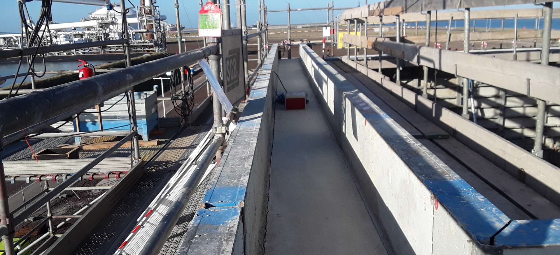 Een close up van een fundatie van het Waste Water Treatment Project