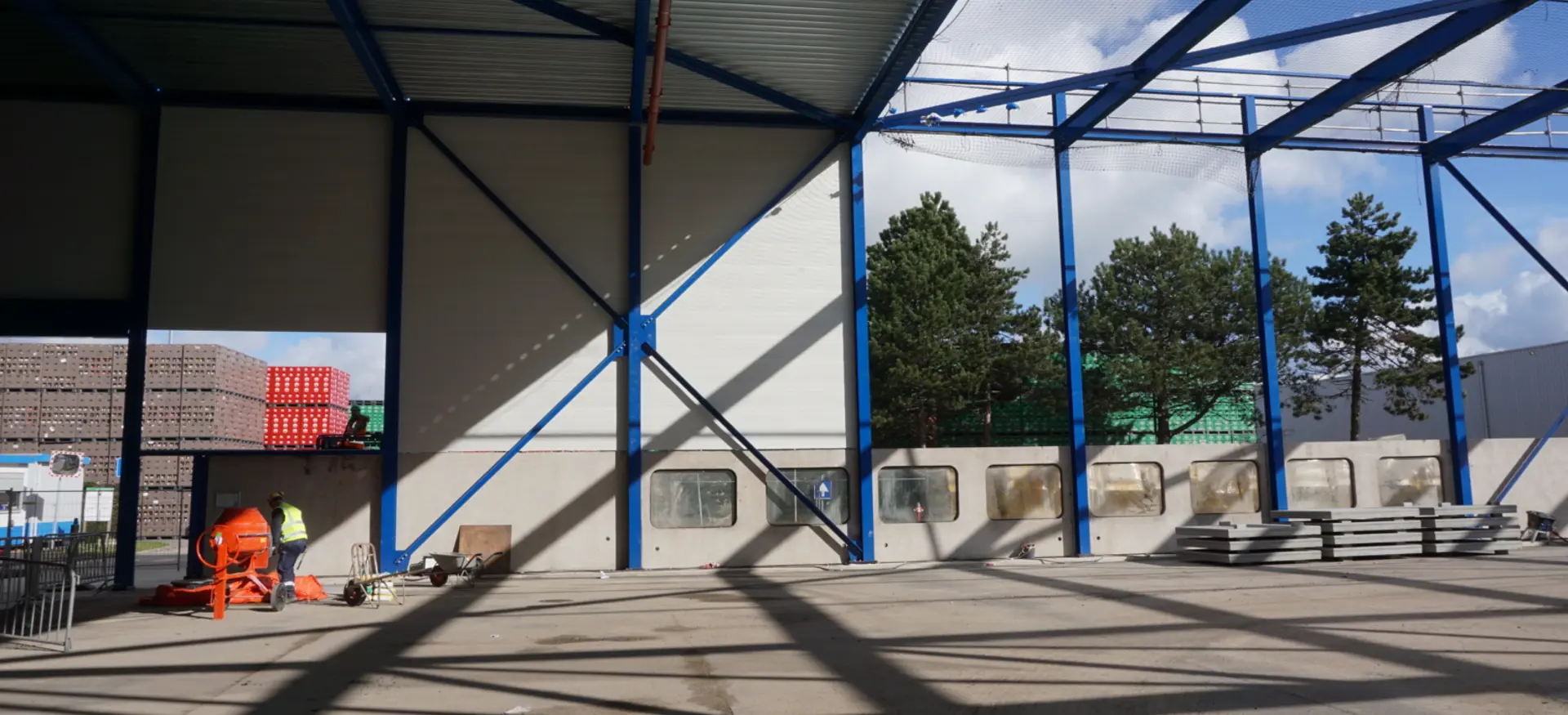 De stalen constructie van de nieuwe Heineken warehouse
